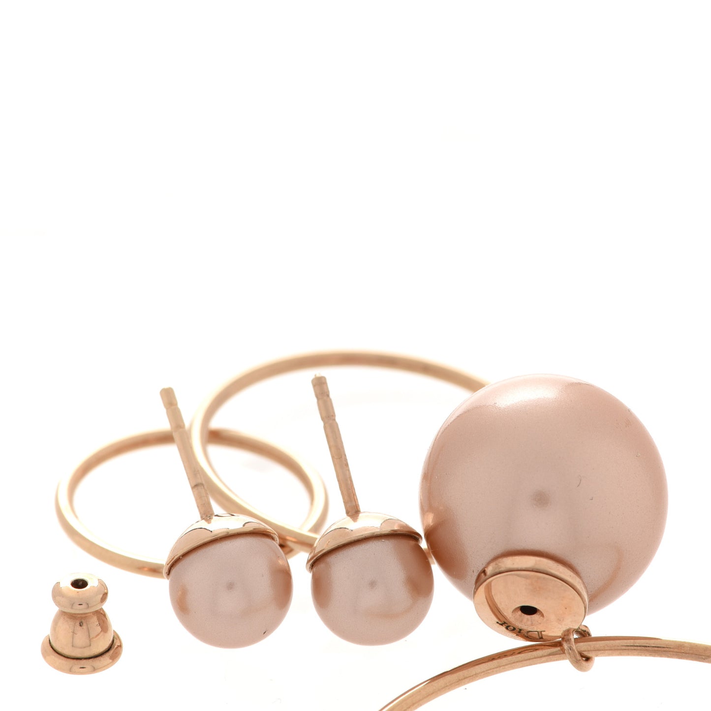 Pearl Mise En Dior Tribal Hoop Earrings Pink