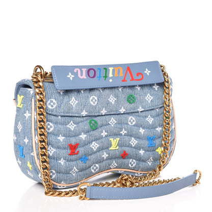 Louis Vuitton Embroidered Monogram Denim New Wave Chain MM 3 of 10