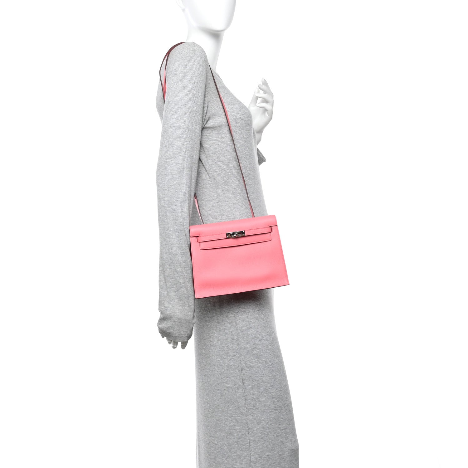 Hermes Evercolor Verso Kelly Danse II Belt Bag Rose D'Ete Vert Cypress 2 of 11