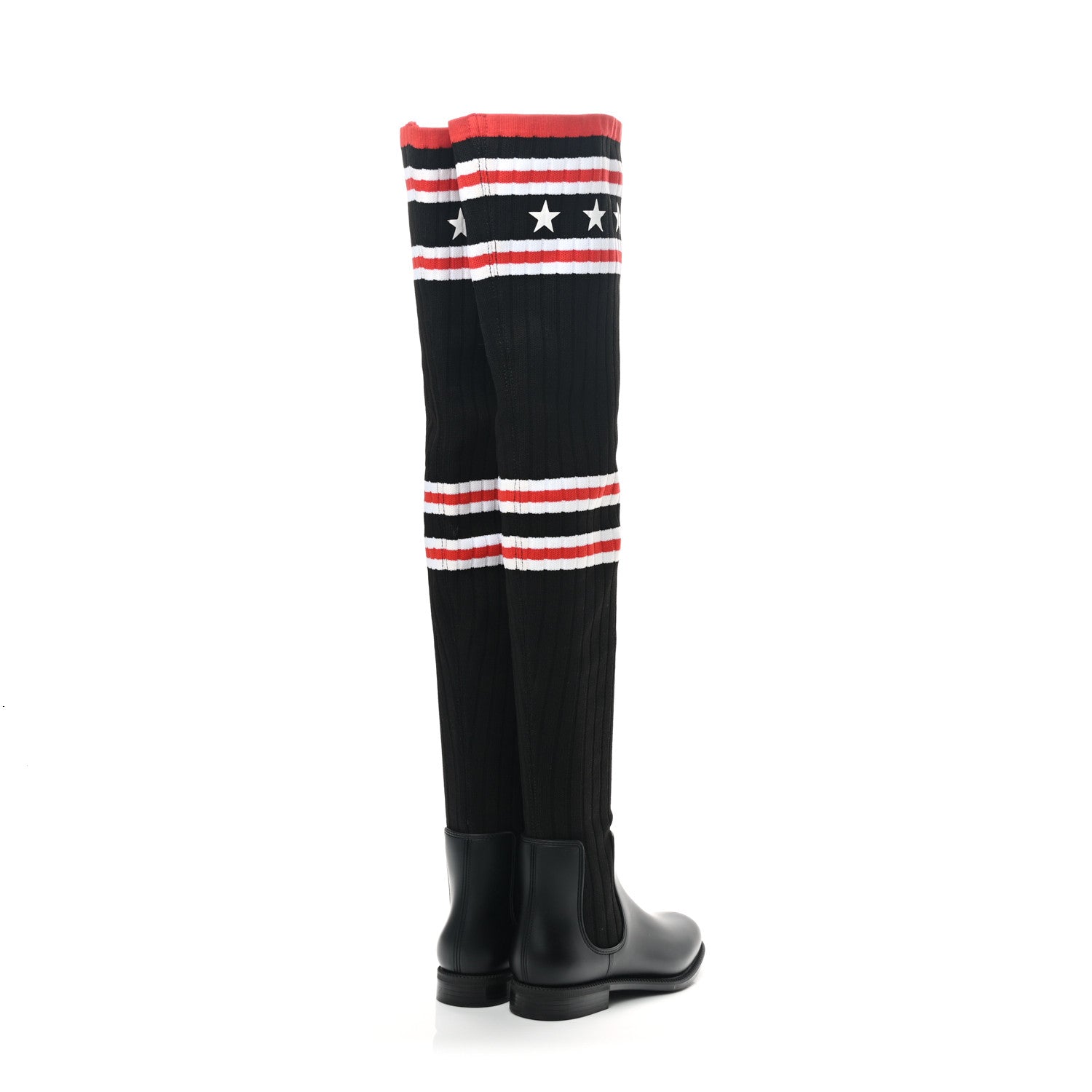Givenchy Knit Rubber Storm Over The Knee Boots 37 Black 4 of 6