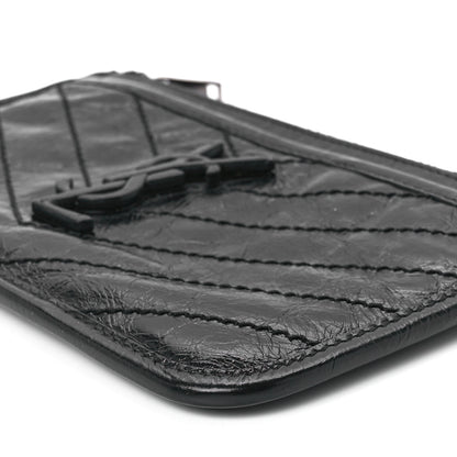 Saint Laurent Crinkled Calfskin Matelasse Monogram Niki Bill Pouch Black 12 of 12