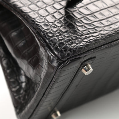 Hermes Matte Niloticus Crocodile Birkin 30 Black 34 of 43