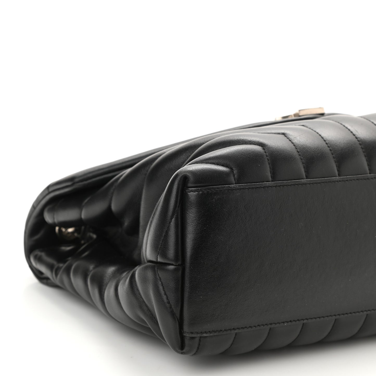 Calfskin Y Quilted Monogram Medium Loulou Satchel Black