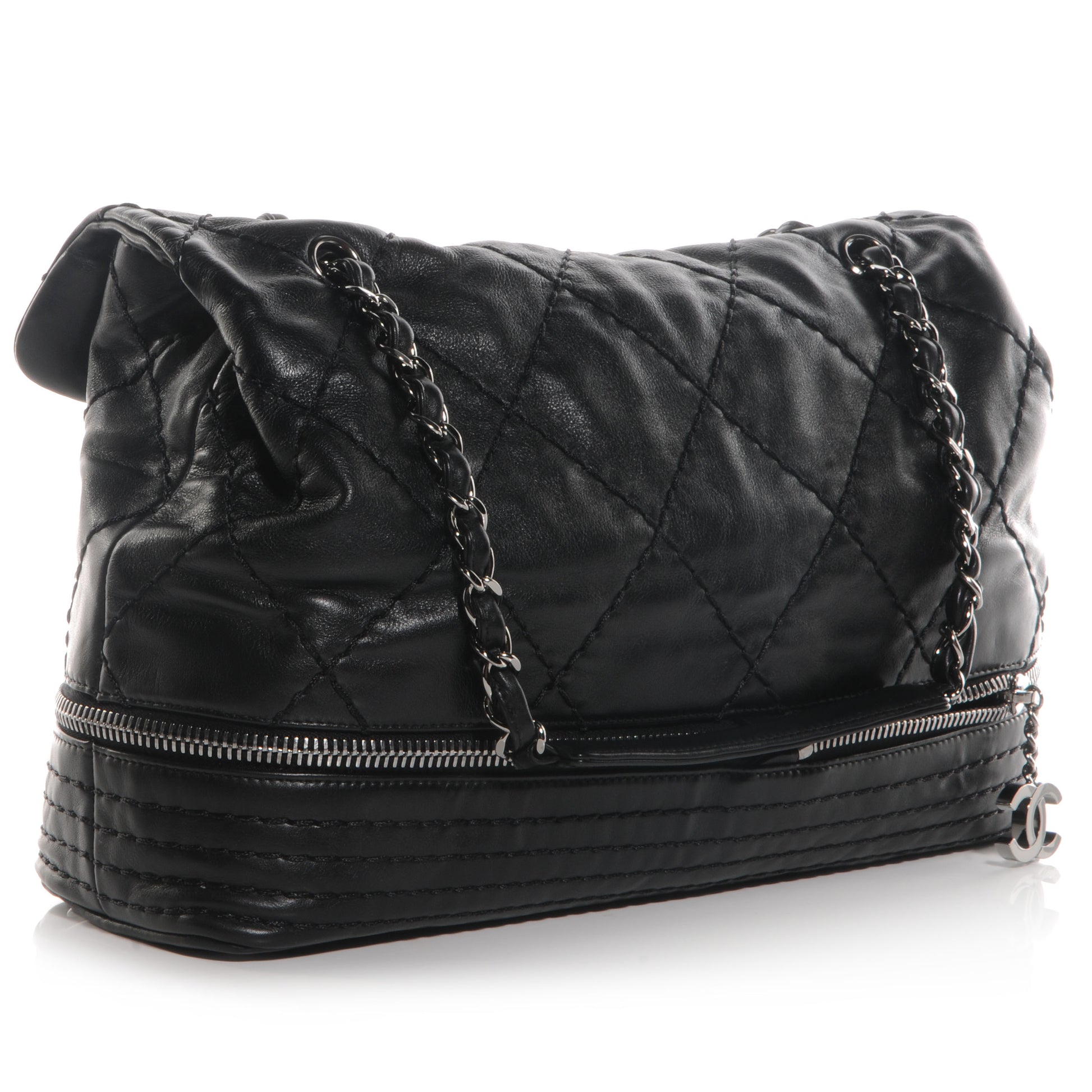 Chanel Calfskin Large Expandable Flap Bag Black 3 of 6