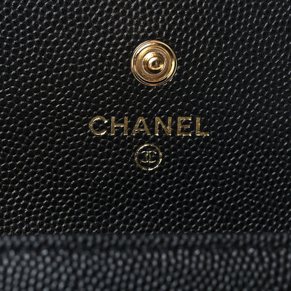 Chanel Caviar Quilted Enamel Coco Casino Flap Card Holder Wallet Black 6 of 12