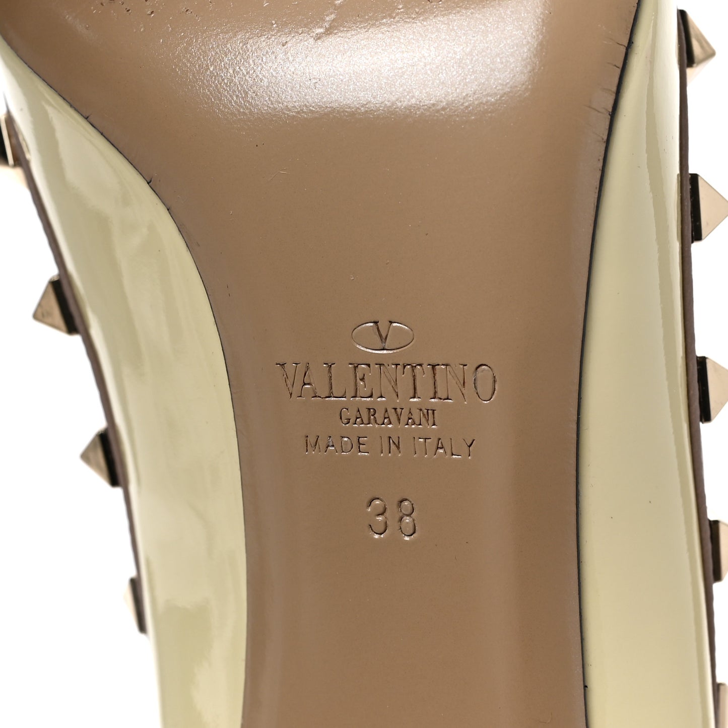 Patent Rockstud 85mm Pumps 38 Ivory Poudre