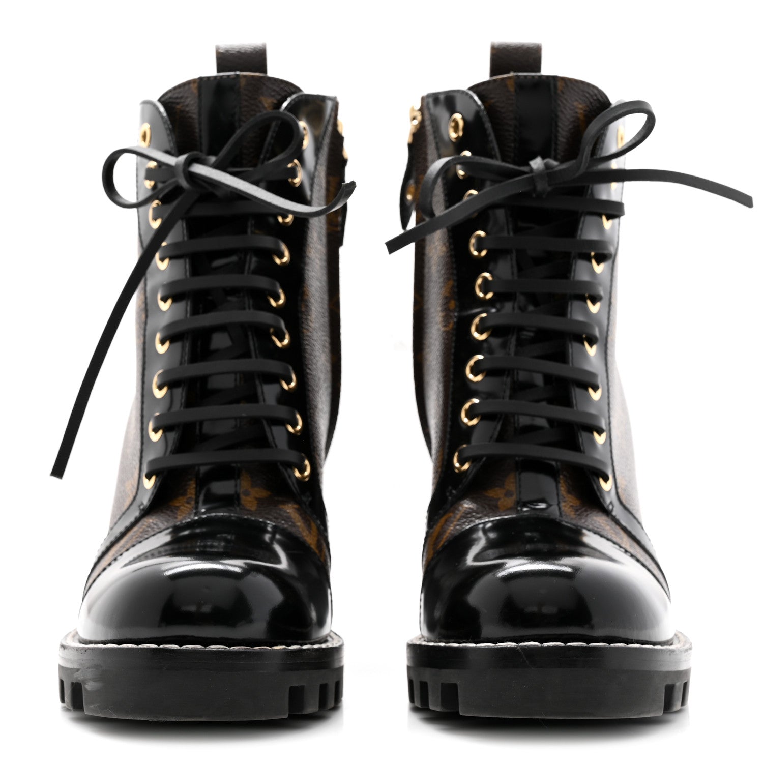 Louis Vuitton Patent Calfskin Monogram Star Trail Ankle Boots 37.5 Black 2 of 8