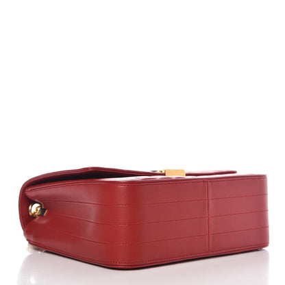 Saint Laurent Lambskin Matelasse Monogram Large Vicky Chain Bag Rouge Eros 4 of 9