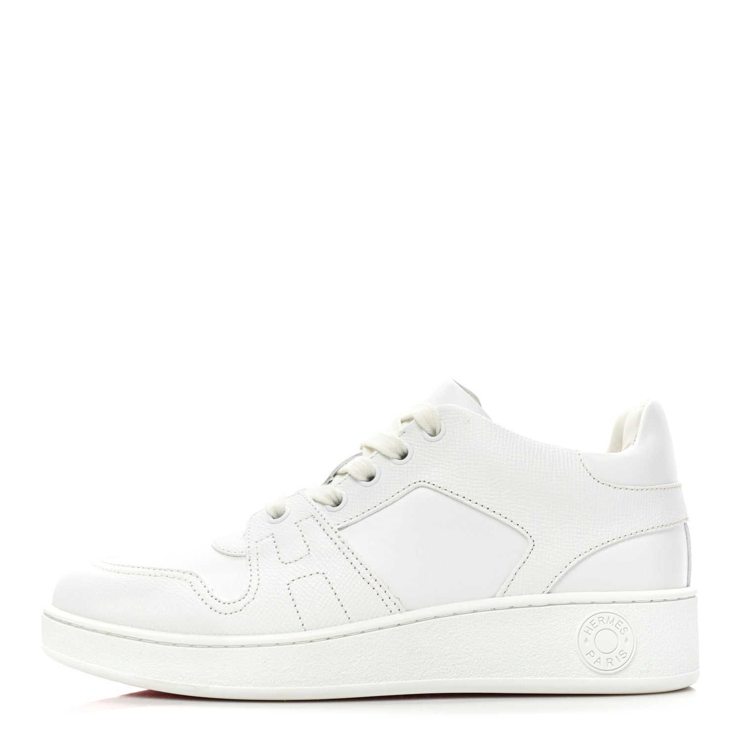 Hermes Epsom Calfskin Womens Free Sneakers 37 White 1 of 8