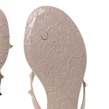Valentino Garavani PVC Jelly Rockstud Bow Thong Sandals 38 Poudre 8 of 13