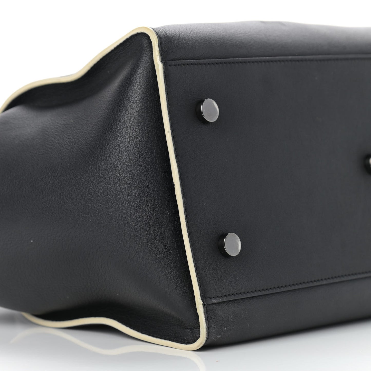 Calfskin Small Monogram Downtown Cabas Black White