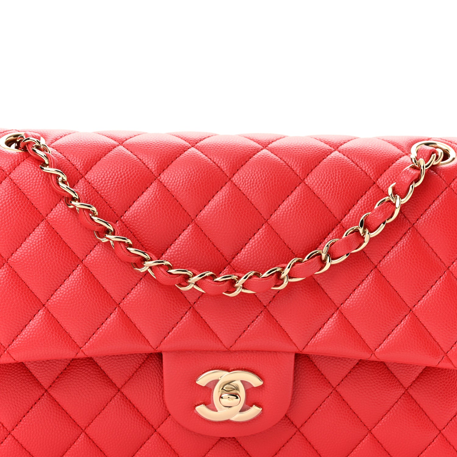 Chanel Caviar Quilted Medium Double Flap Red 8 of 10