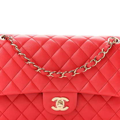 Chanel Caviar Quilted Medium Double Flap Red 8 of 10