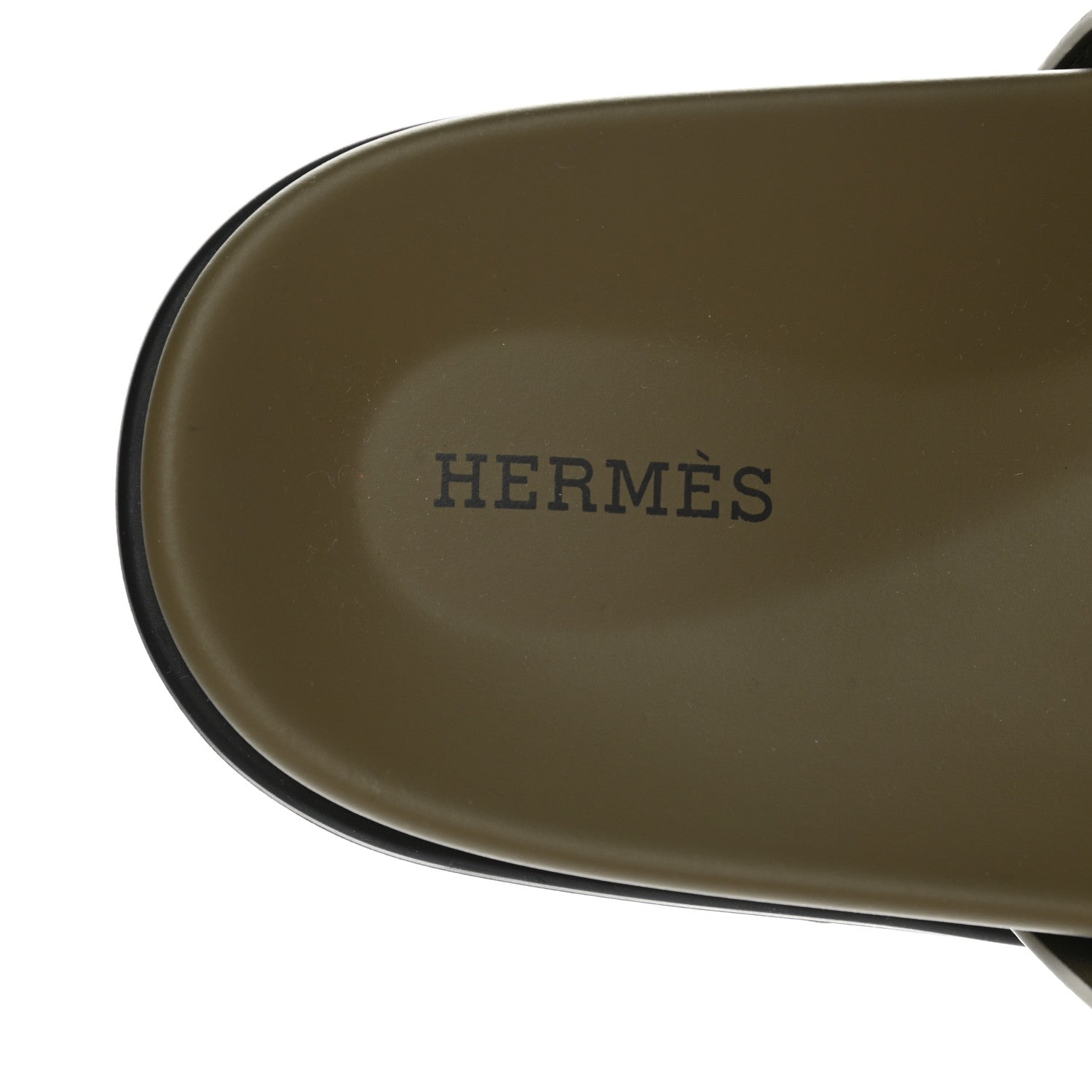 Hermes Epsom Mens Chypre Sandals 44 Beige Glaise Vert Toundra 7 of 8