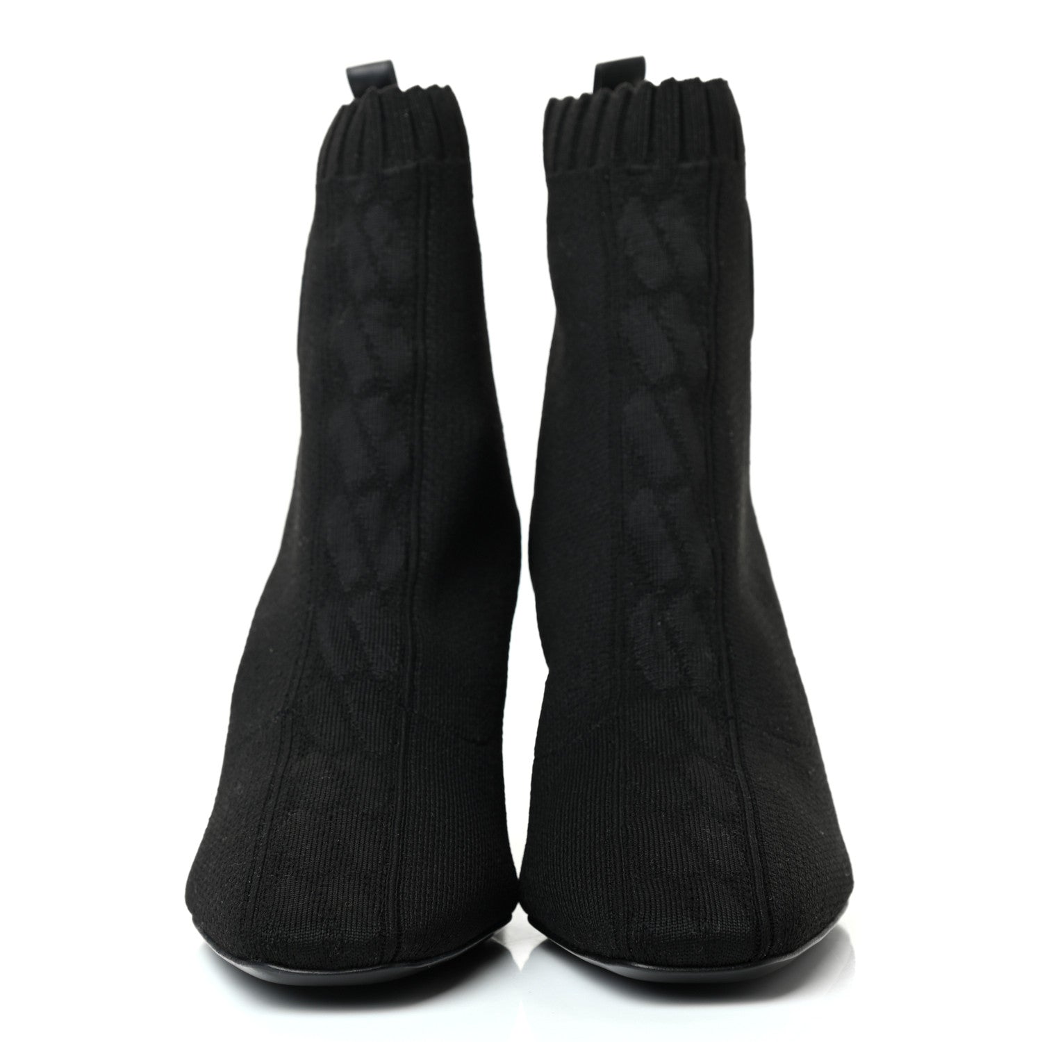 Hermes Knit Calfskin Volver Ankle Boots 38 Black 2 of 7