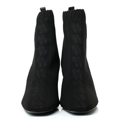 Hermes Knit Calfskin Volver Ankle Boots 38 Black 2 of 7