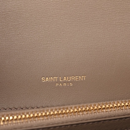 Saint Laurent Suede Matelasse Chevron Monogram Medium College Bag Taupe 6 of 12