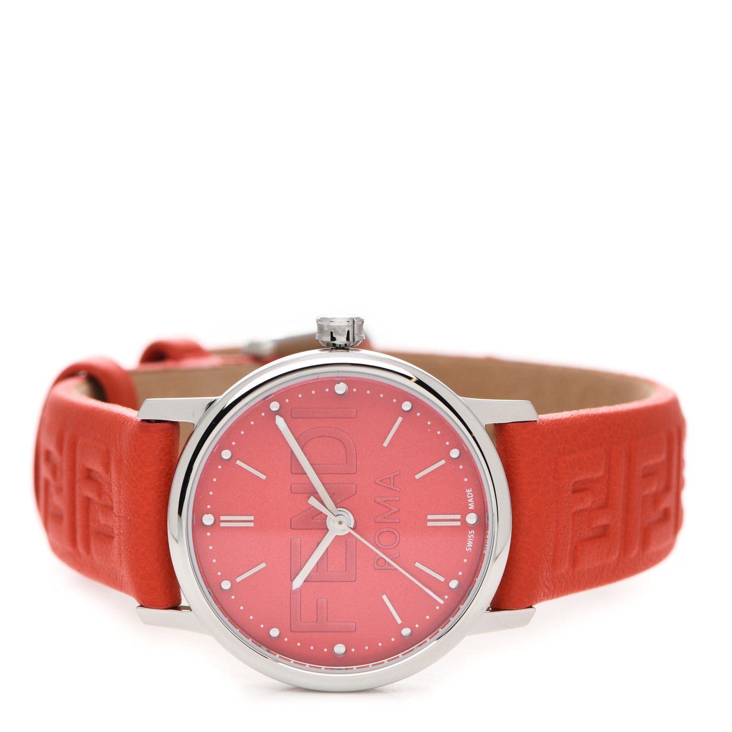 Fendi Stainless Steel Calfskin 29mm Forevermore Fendi Quartz Watch Tulip Red 2 of 5