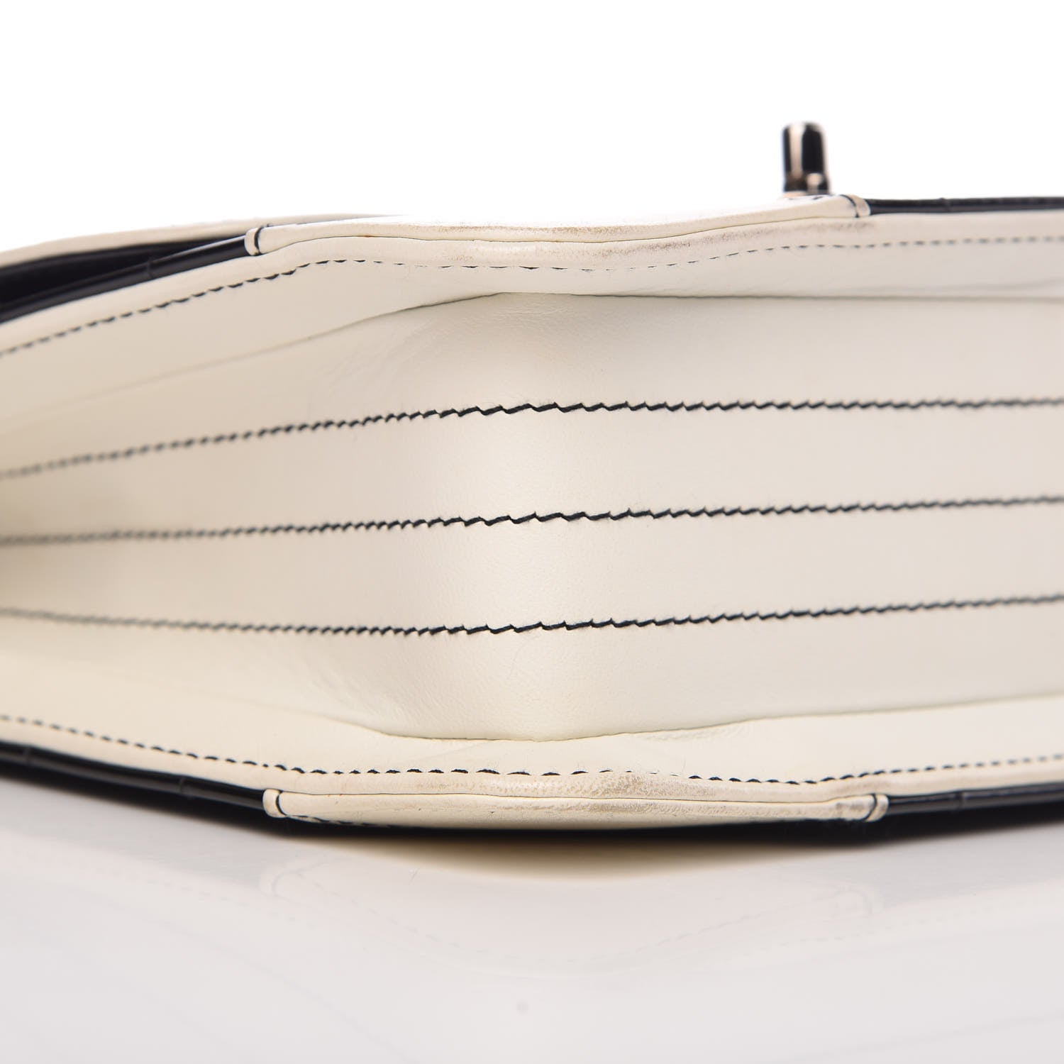 Chanel Lambskin Patent Chocolate Bar Flap Black White 9 of 10