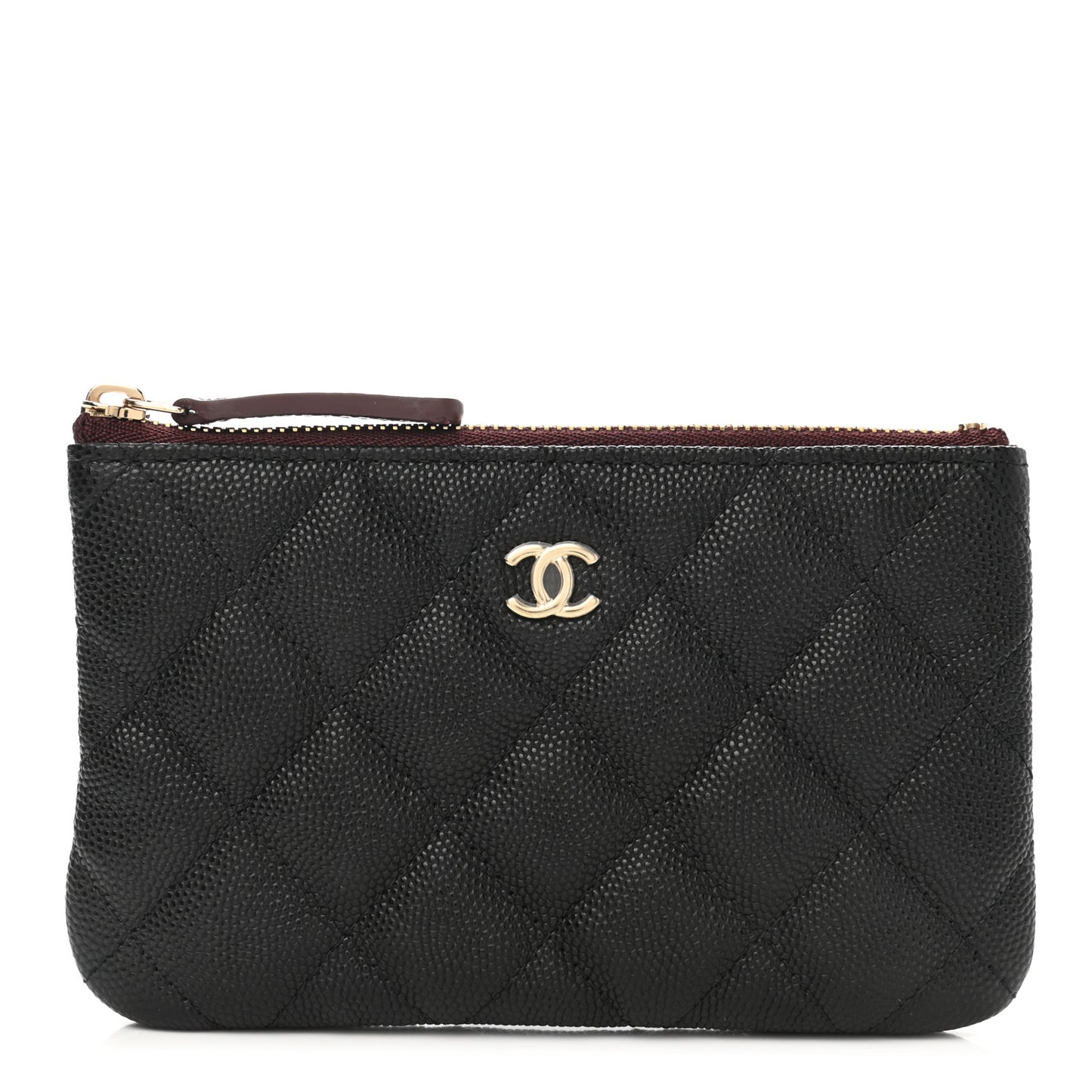 Caviar Quilted Small Cosmetic Case Black