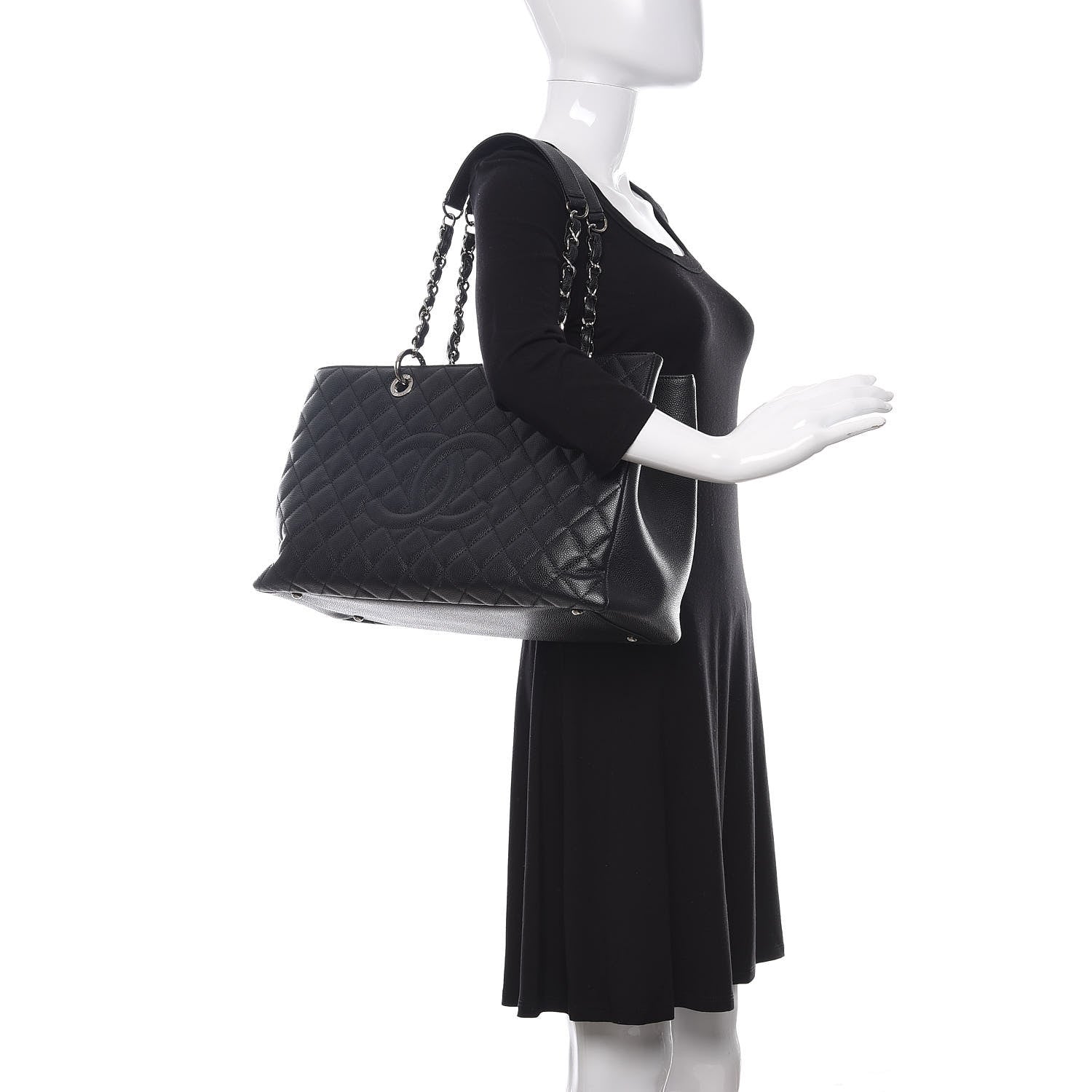 Chanel Caviar Quilted XL Grand Shopping Tote GST Black 2 of 10