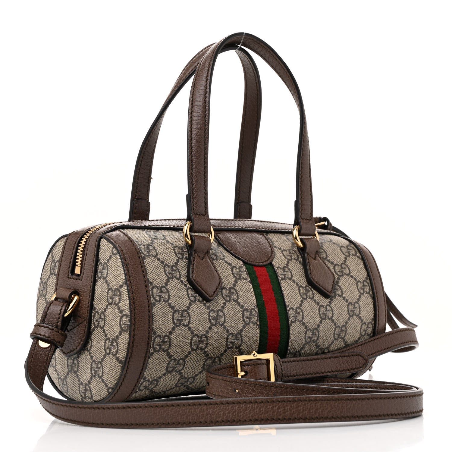 Gucci GG Supreme Monogram Web Small Ophidia Boston Bag Beige New Acero 3 of 12