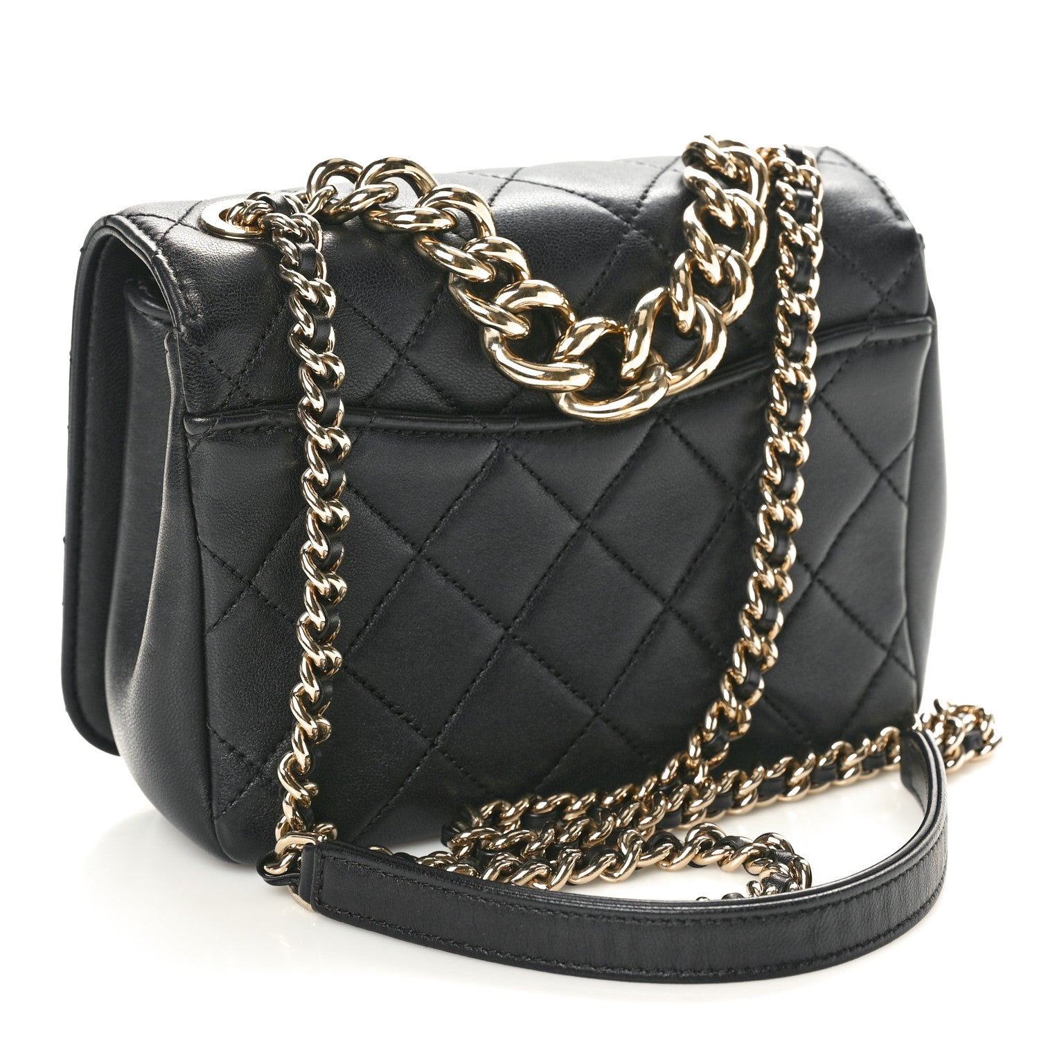 Chanel Lambskin Quilted Studded Beauty Begins Flap Black 3 of 10