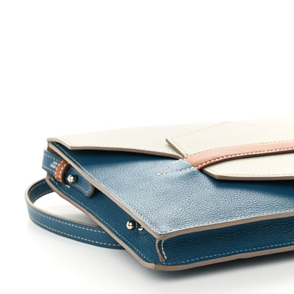 Hermes Evercolor Faco Clutch Bleu Izmir Gris Perle Gold 8 of 11