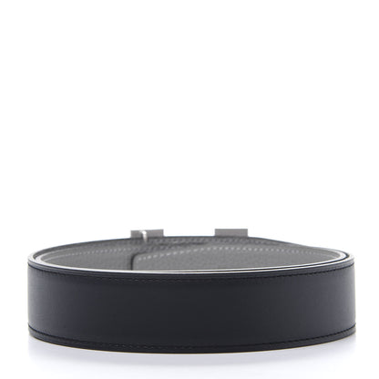 Hermes Swift Togo 32mm H Belt 80 Black Gris Perle 2 of 7