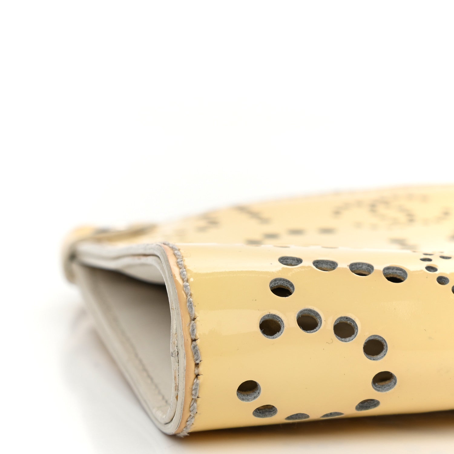 Chanel Patent Perforated CC N°5 Clutch Yellow 9 of 16