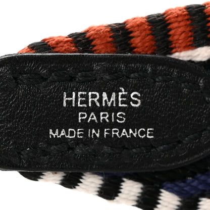 Hermes Toile Swift 25mm Sangle Cavale Shoulder Strap Terre Battue Bleu Indigo Black 3 of 5