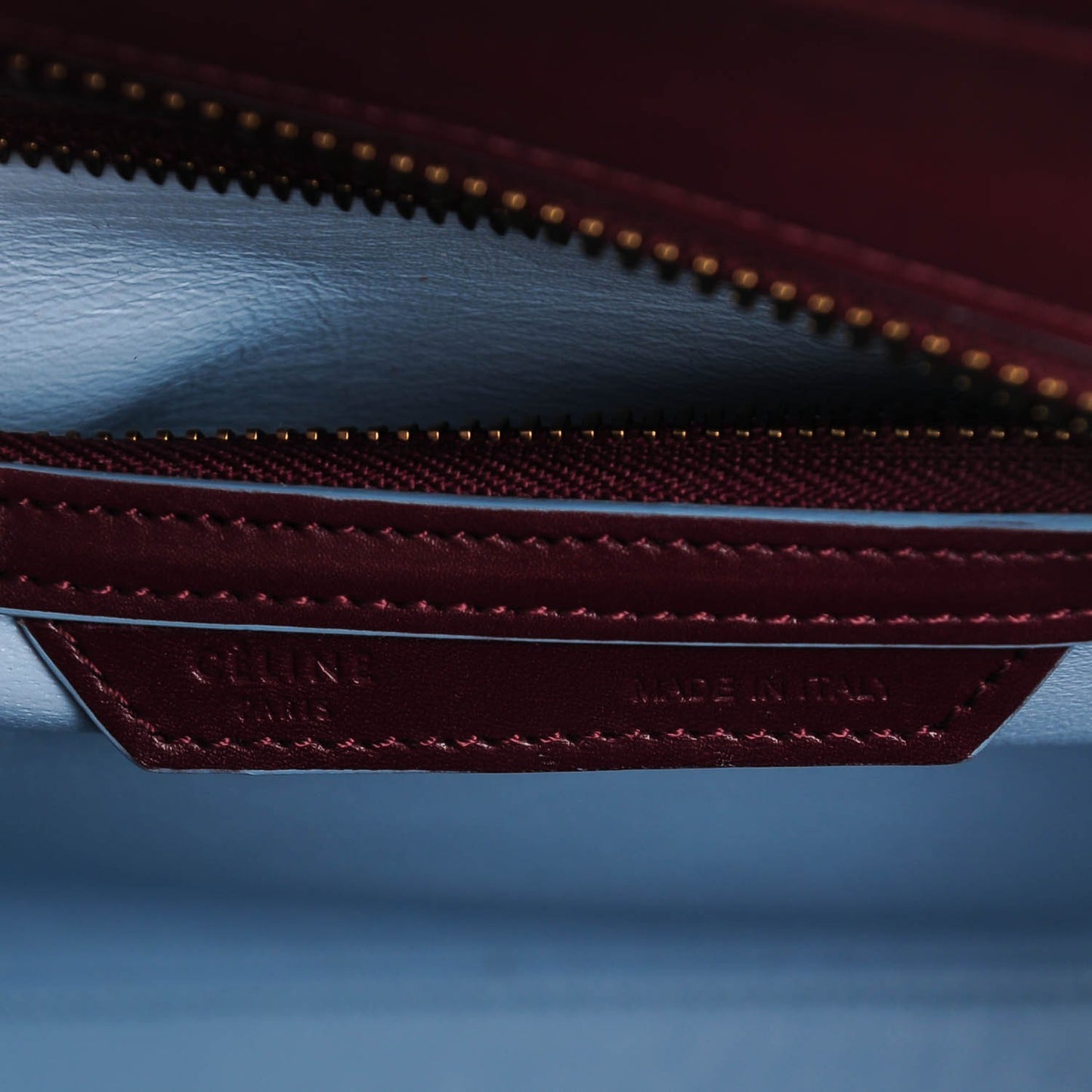 Palmelato Micro Luggage Burgundy Azur Blue