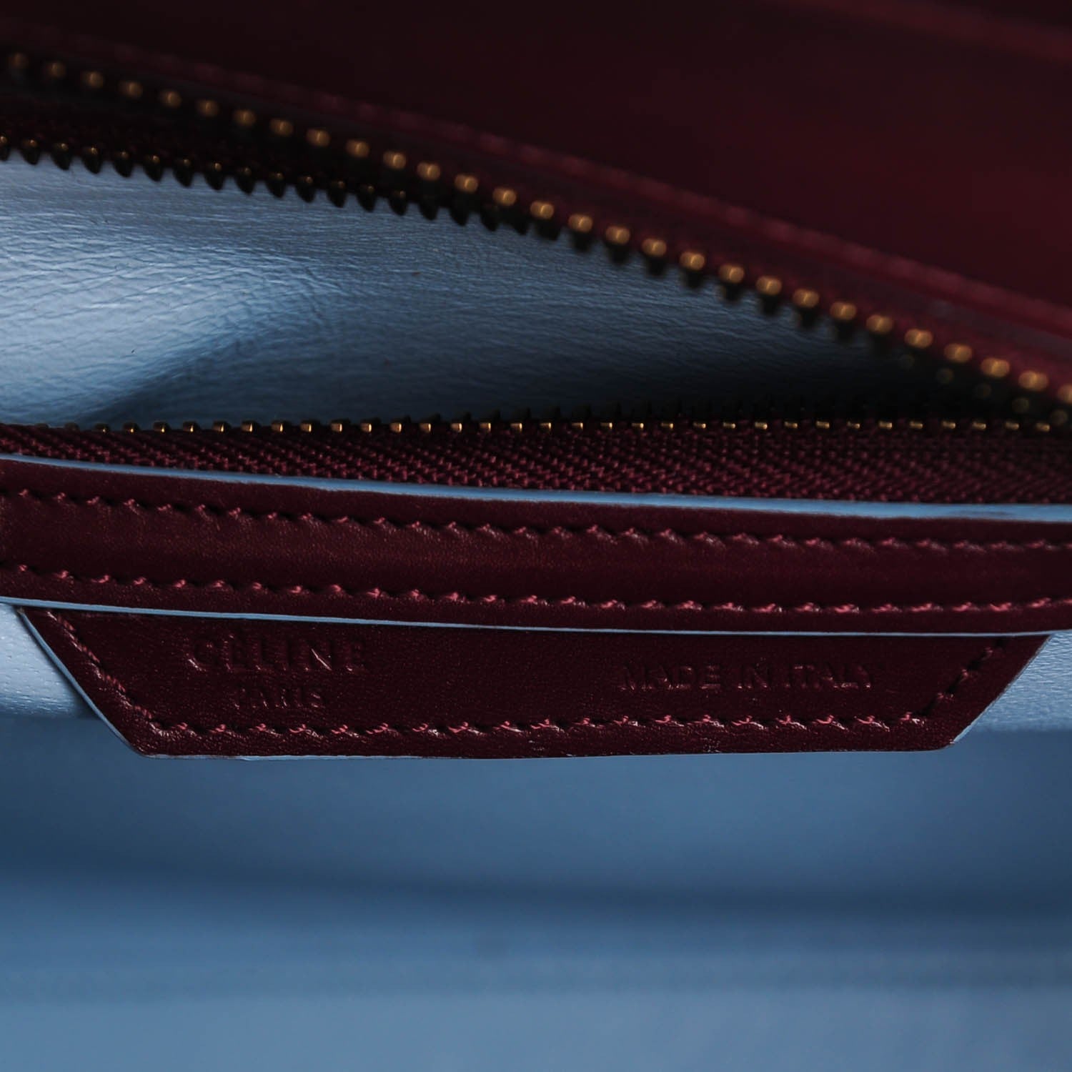 Celine Palmelato Micro Luggage Burgundy Azur Blue 6 of 7
