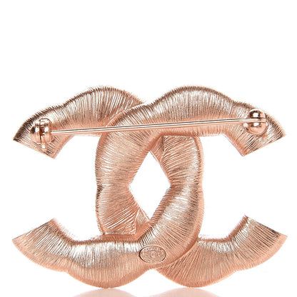 Chanel Crystal Twisted CC Brooch Rose Gold 3 of 4