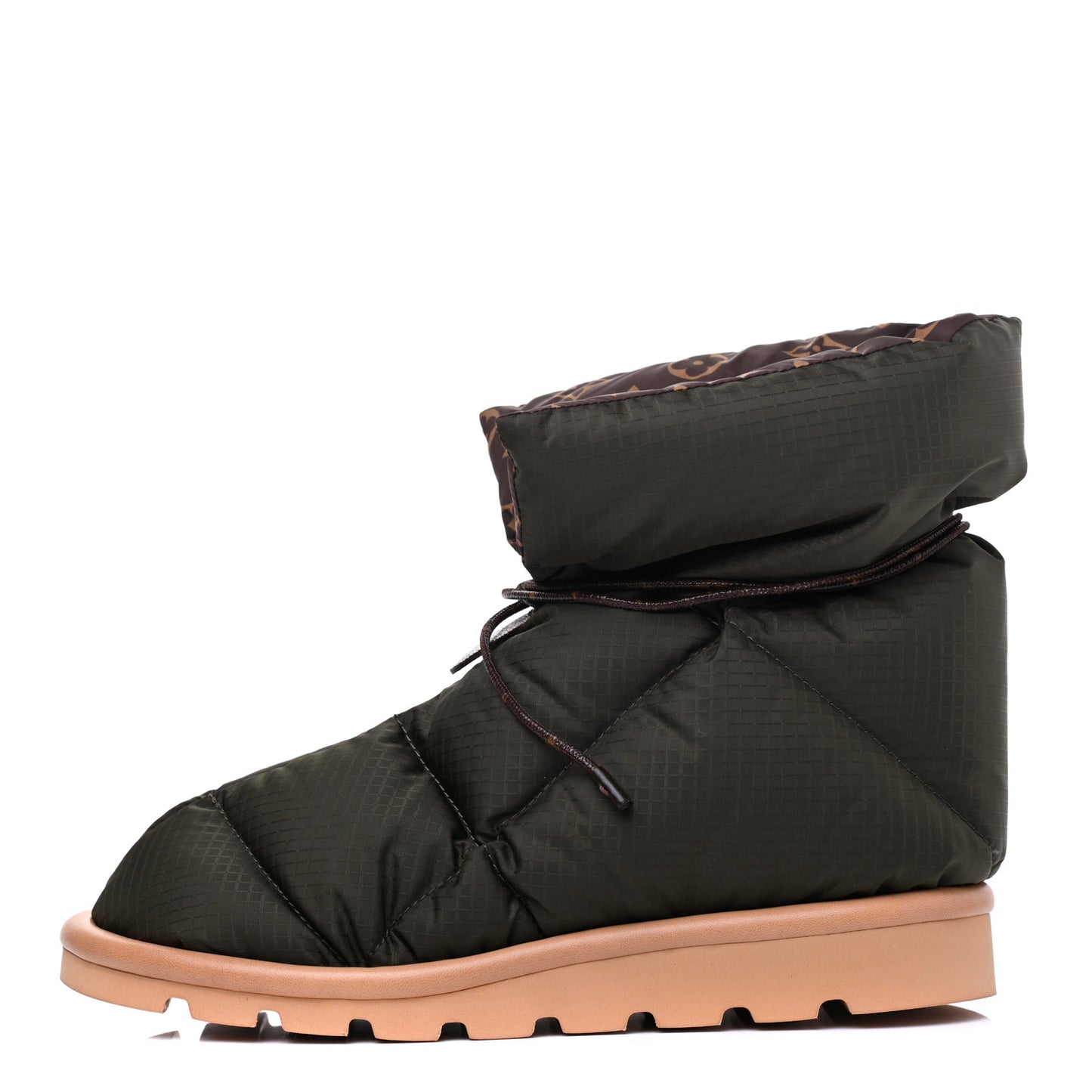 Nylon Monogram Pillow Comfort Ankle Boot 39 Khaki