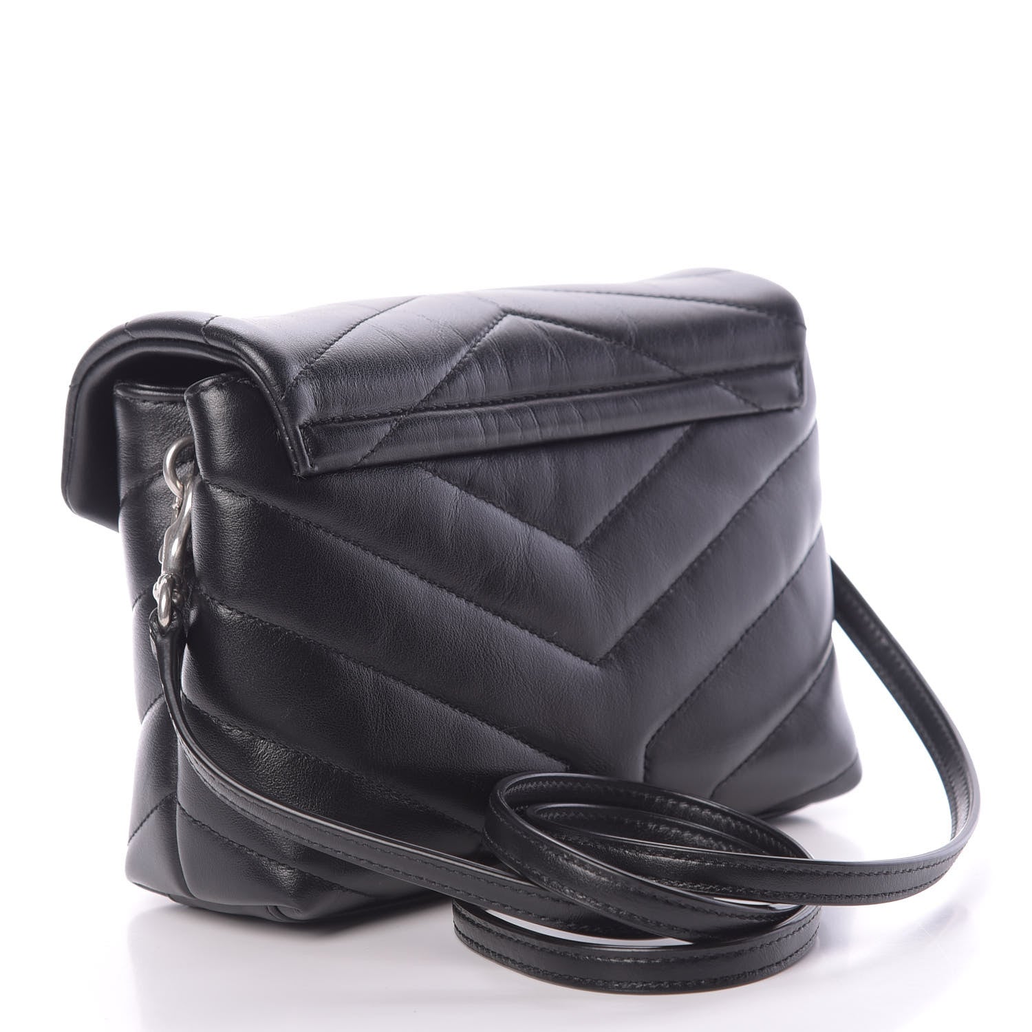 Saint Laurent Calfskin Y Quilted Monogram Toy Loulou Crossbody Bag Black 3 of 11