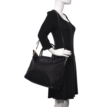 Prada Saffiano Tessuto Nylon Tote Black 2 of 11