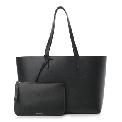 Mansur Gavriel Saffiano Large Shopping Tote Black Flamma 1 of 16