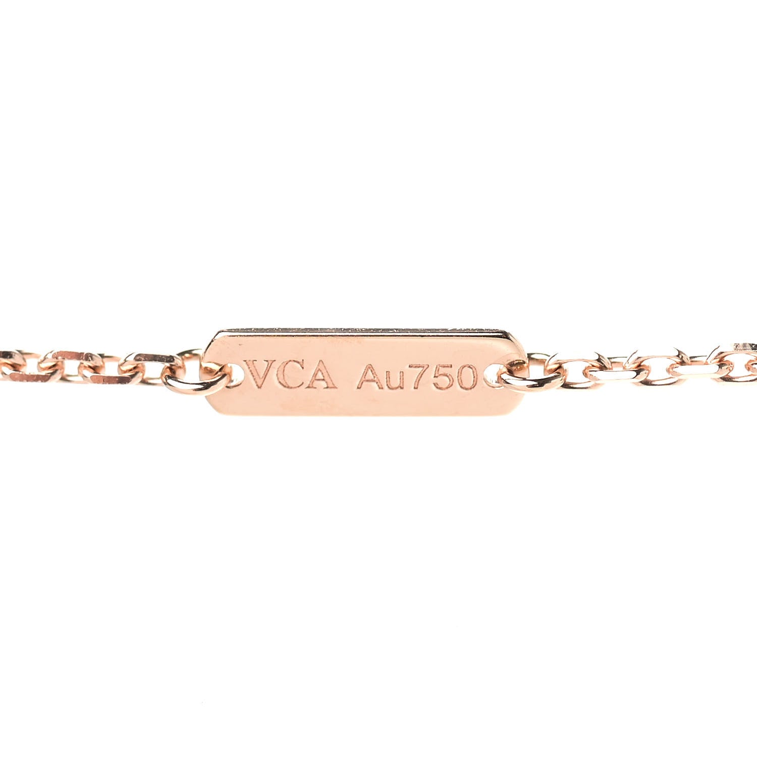 Van Cleef & Arpels 18K Rose Gold Diamond Rhodonite Vintage Alhambra Pendant Necklace 5 of 7