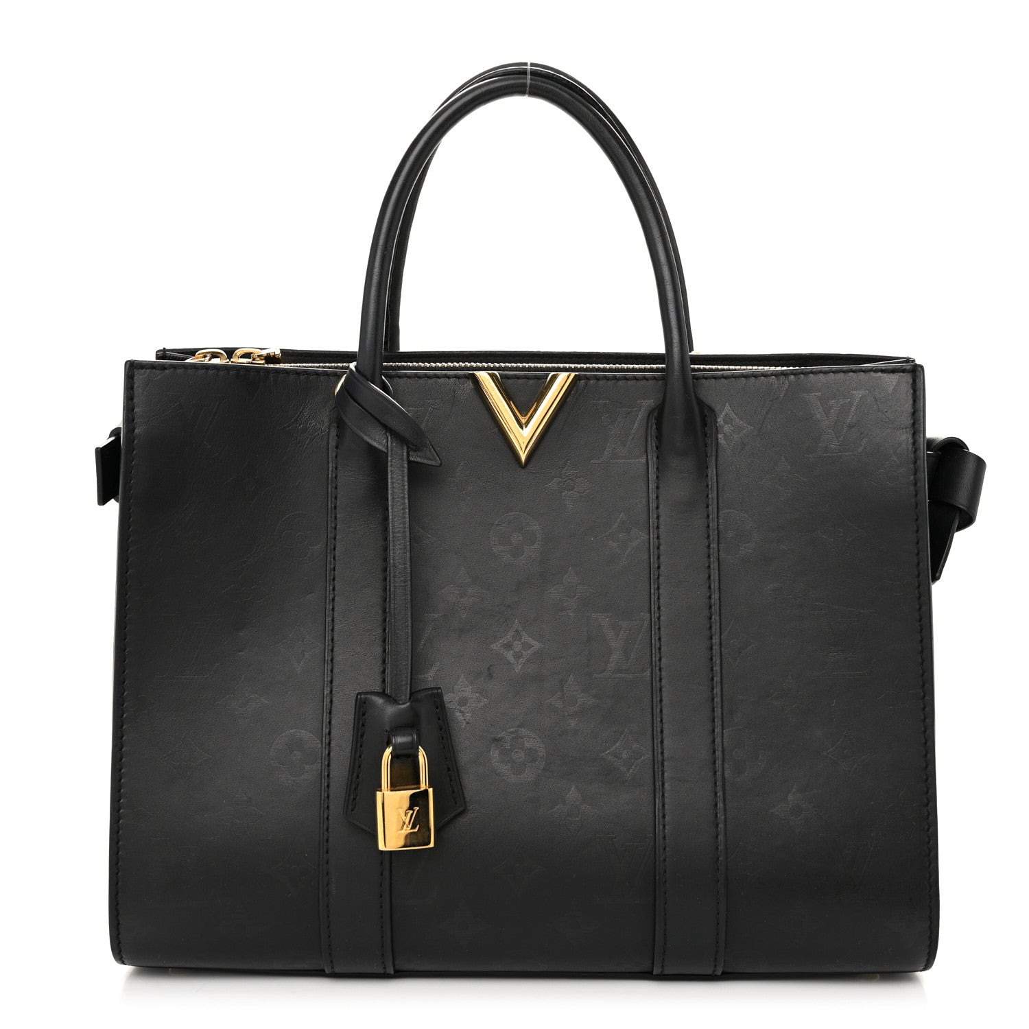 Louis Vuitton Monogram Cuir Plume Very Tote MM Black 1 of 10
