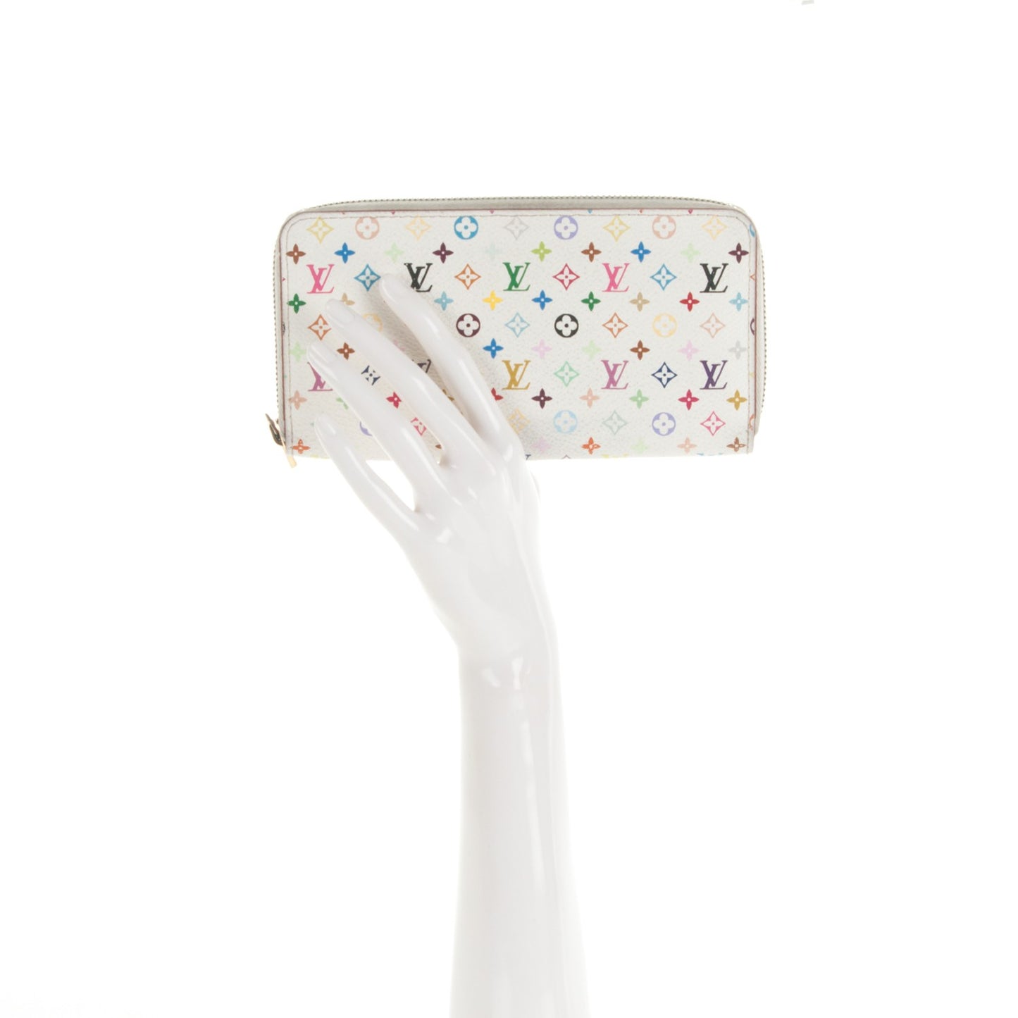Monogram Multicolor Zippy Wallet White