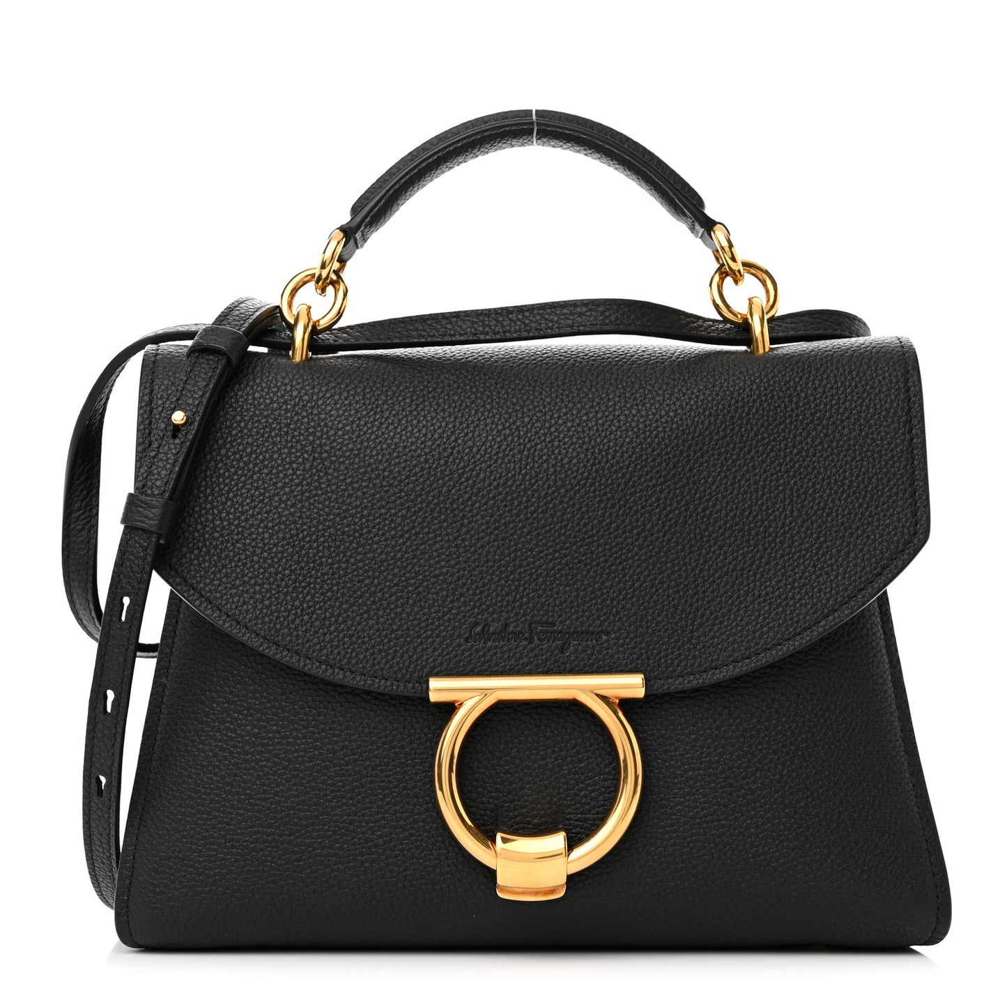 Calfskin Small Margot Top Handle Satchel Black
