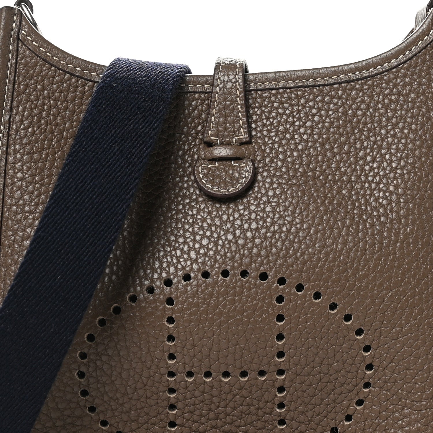 Hermes Taurillon Clemence Amazone Evelyne TPM Etoupe Bleu Indigo 8 of 10