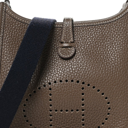 Hermes Taurillon Clemence Amazone Evelyne TPM Etoupe Bleu Indigo 8 of 10