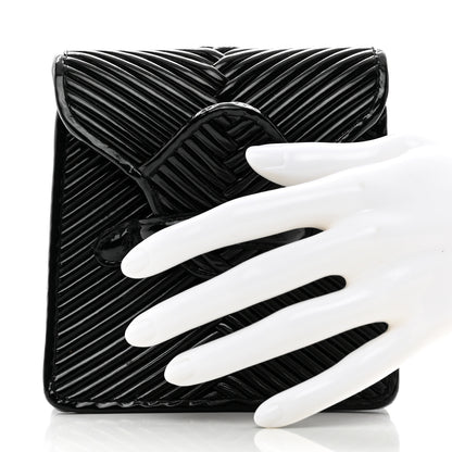 Bottega Veneta Patent Embossed Box Clutch Clutch Black 2 of 8