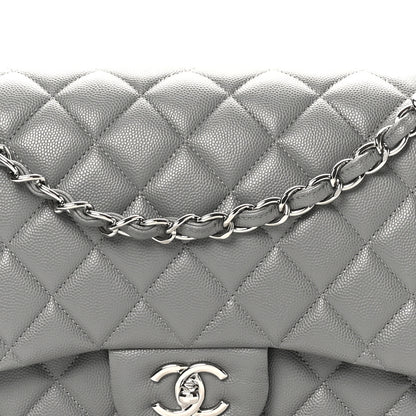 Chanel Caviar Quilted Jumbo Double Flap Dark Grey 8 of 11