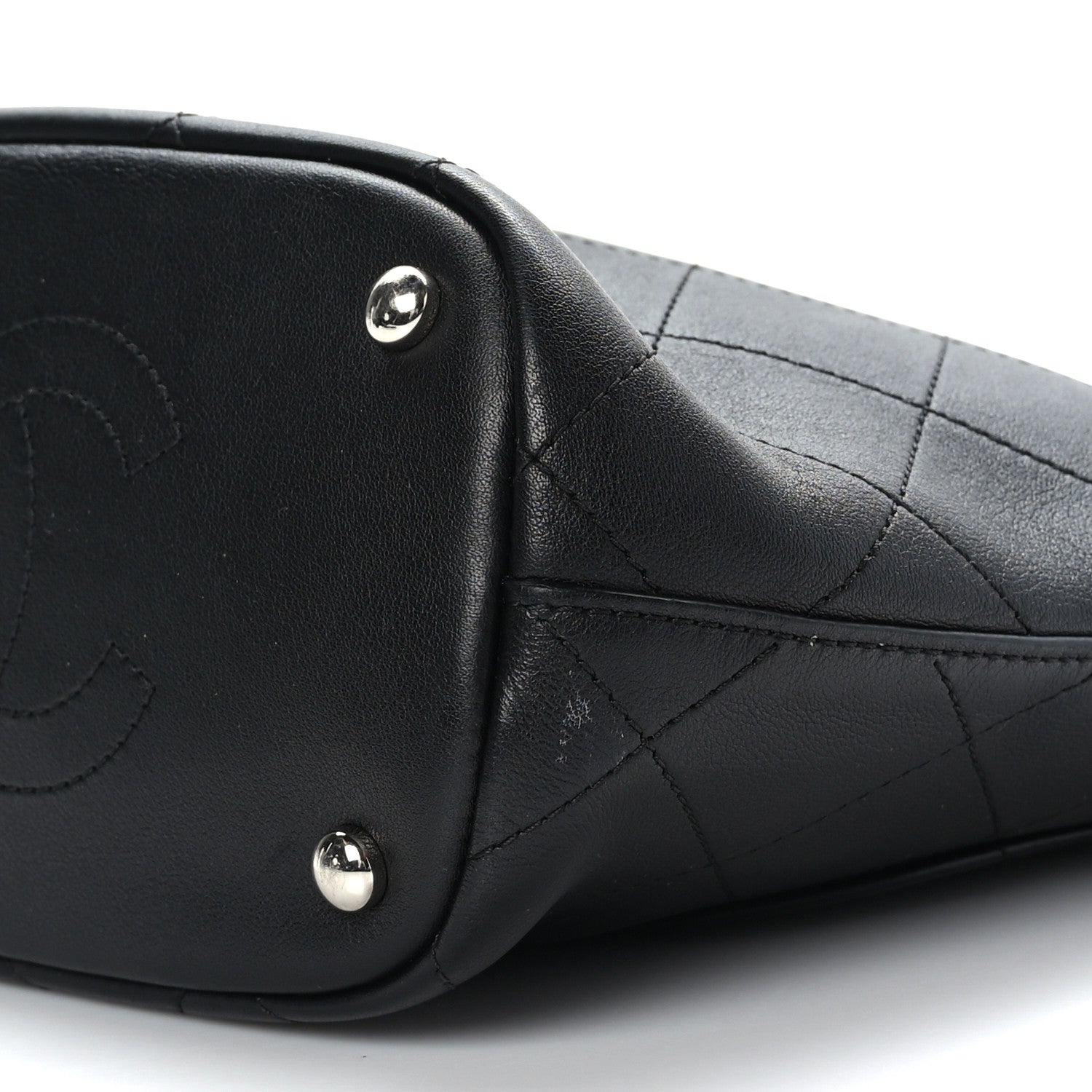 Chanel Calfskin Stitched Bucket Bag Black 9 of 9