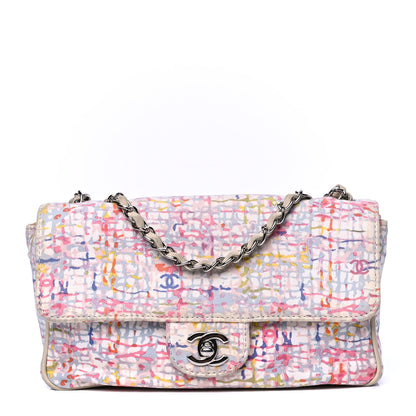 Chanel Canvas Watercolor Tweed Print Clover Small Flap Multicolor 1 of 9