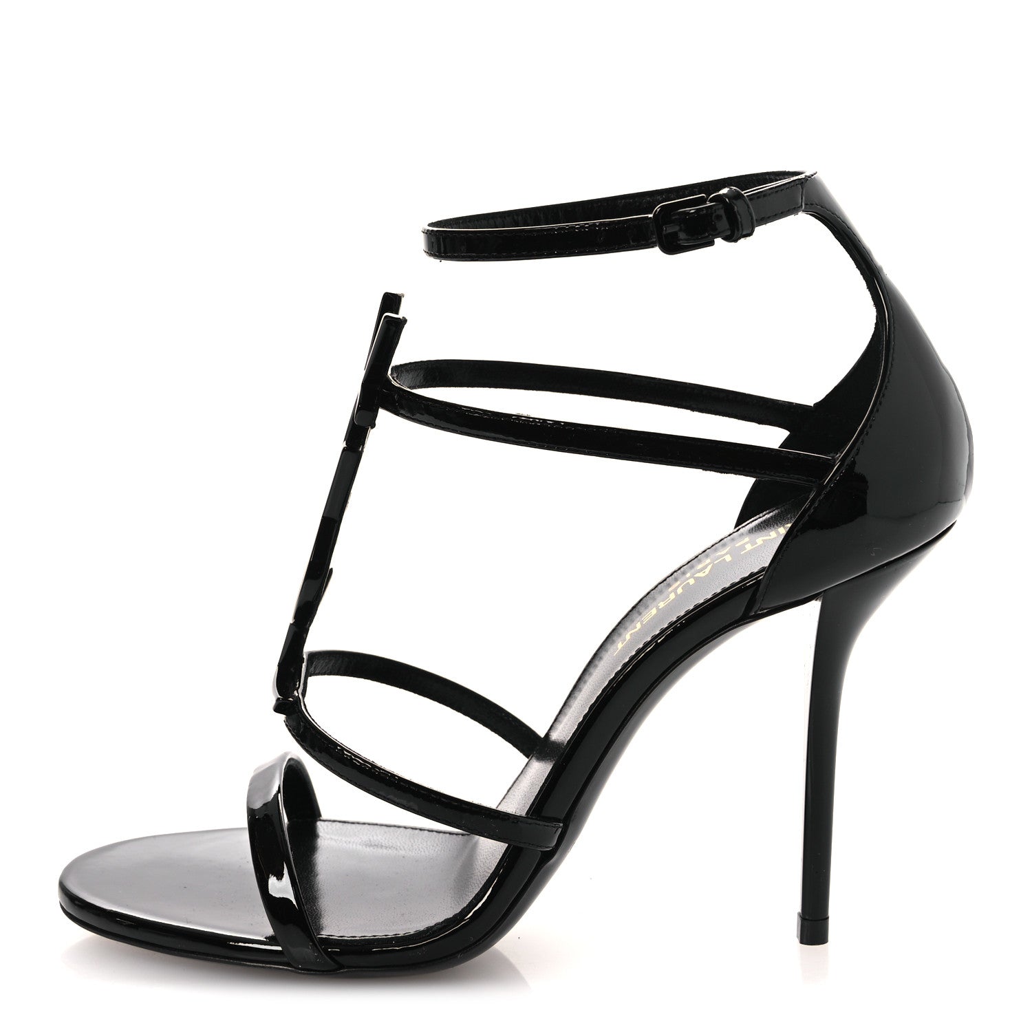 Saint Laurent Vernice Chiffon Cassandra 100 Sandals 36.5 Black 1 of 10