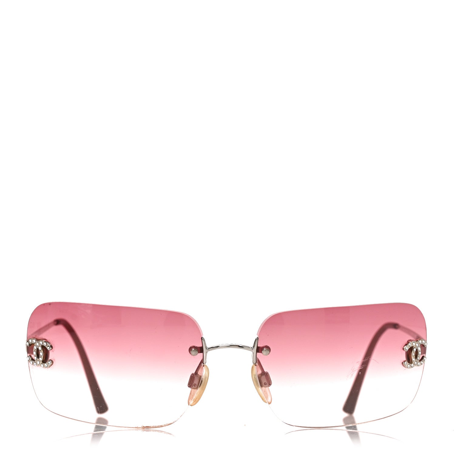 Chanel Metal Crystal CC Logo Sunglasses 4017-D Pink 2 of 6